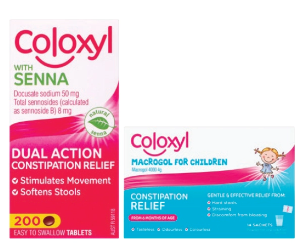 Coloxyl With Senna 200 Tablets or Macrogol For Children 4g Powder 14 Sachets