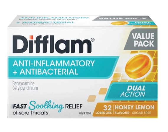 Difflam Dual Action Honey & Lemon 32 lozenges