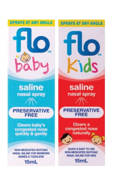 FLO Baby Saline Nasal Spray or Kids Saline Nasal Spray 15ml