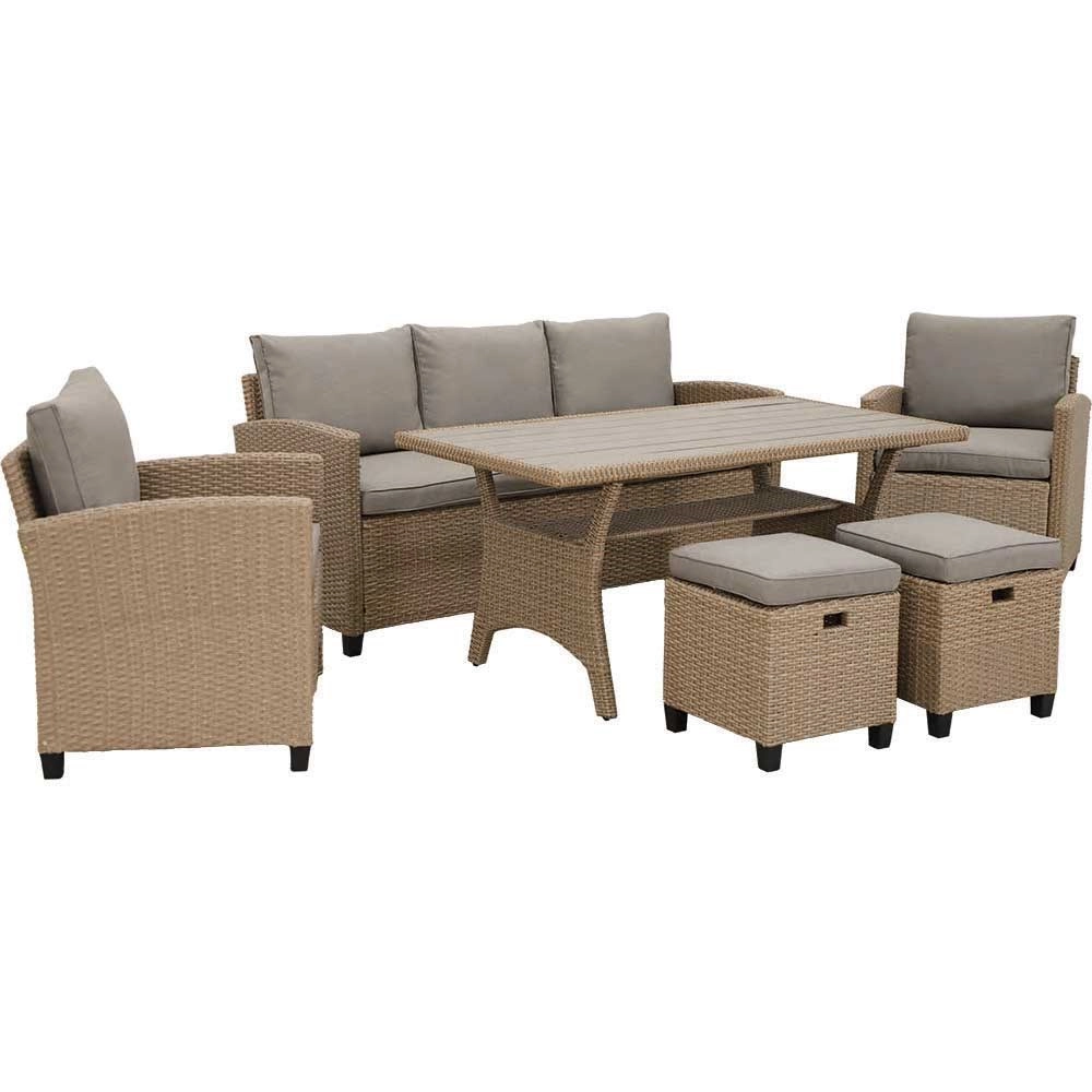 Baxter 6 Piece Wicker Lounge Set