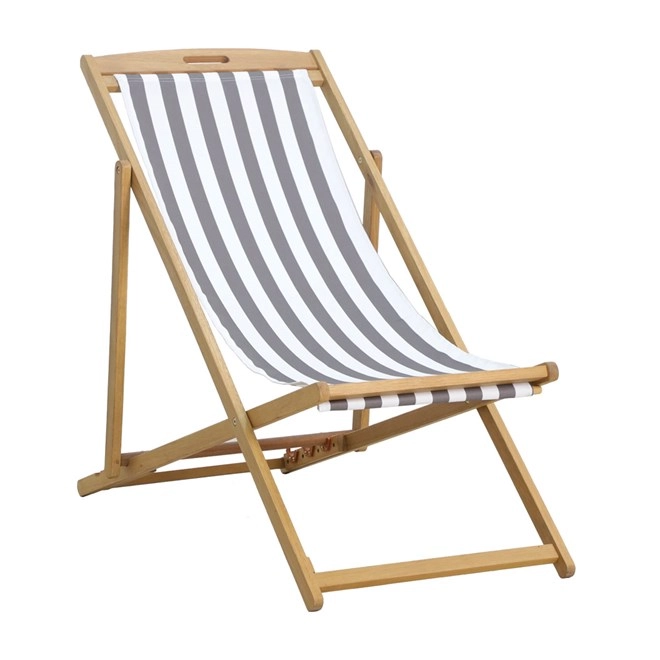 Deck Chair, Grey & White Stripe