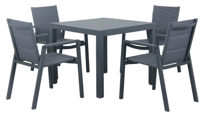 Madrid 5 Piece Dining Set, Dark Chair