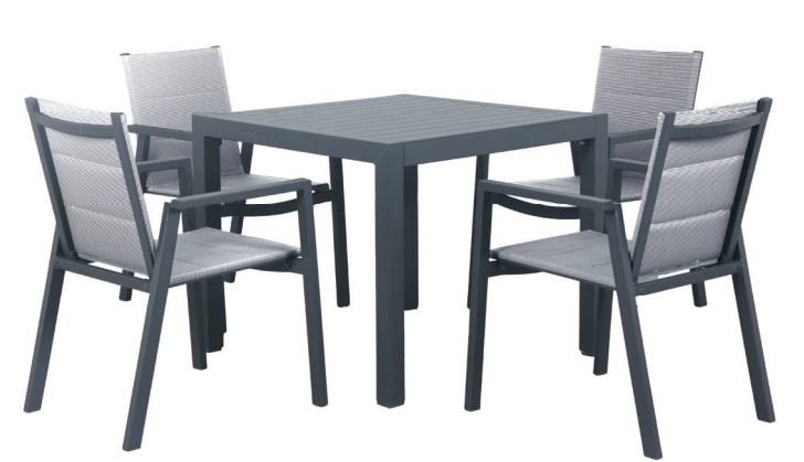 Madrid 5 Piece Dining Set, Light Chair