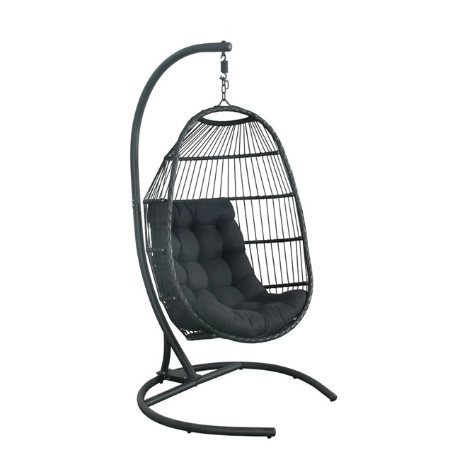 Wicker Egg Chair, Black