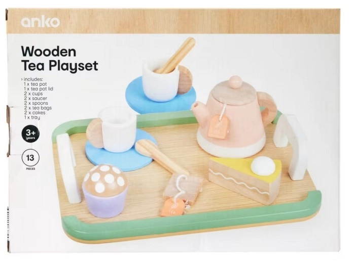 13 Piece Wooden Tea Playset