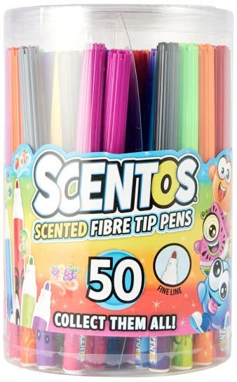 50 Pack Scentos Scented Fibre Tip Pens