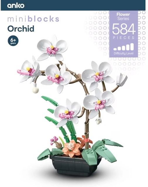 584 Piece Mini Blocks Flower Series: Orchid Playset