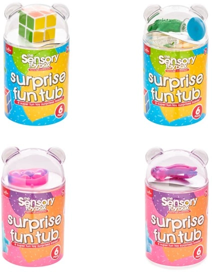 6 Pack ToyMania The Sensory Toy Box Surprise Fun Tub - Assorted