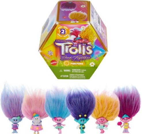 DreamWorks Trolls Band Together Series 2 Pom Poms Keychain - Assorted