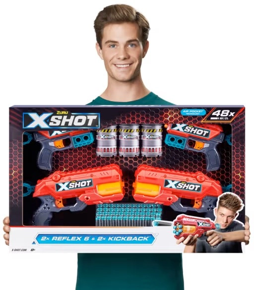 Zuru X-Shot Excel Double Reflex 6 Blaster Double Kickback Blaster Combo Pack