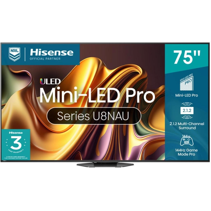 Hisense 75" U8NAU 4K  ULED QD Mini-LED PRO Smart TV [2024]