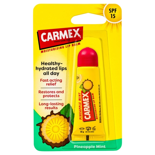 Carmex Pineapple Mint Lip Balm Tube SPF 15 10g