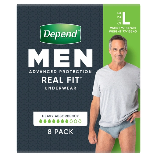 Depend Realfit Underwear for Men Large 8 Pack