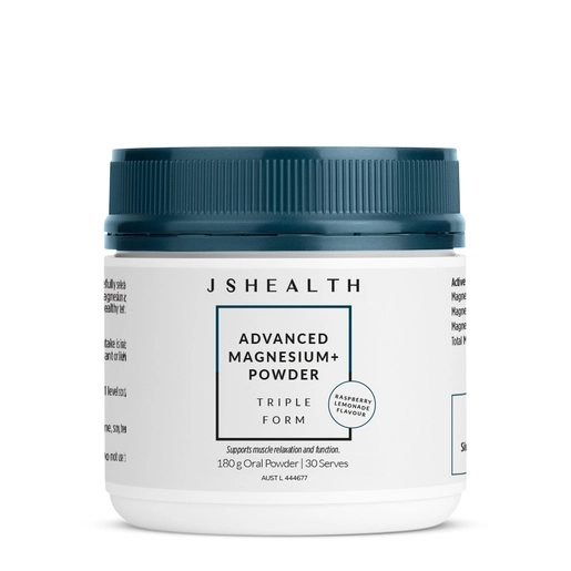 JSHealth Advanced Magnesium+ Powder Raspberry Lemonade Flavour 180g