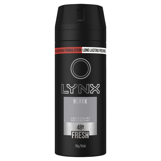 Lynx Deodorant Aerosol Black 165mL