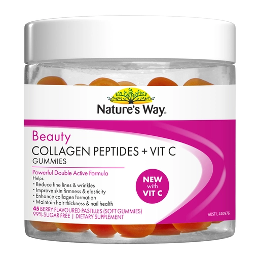 Nature's Way Beauty Collagen Peptides + Vit C Gummies 45 Pastilles