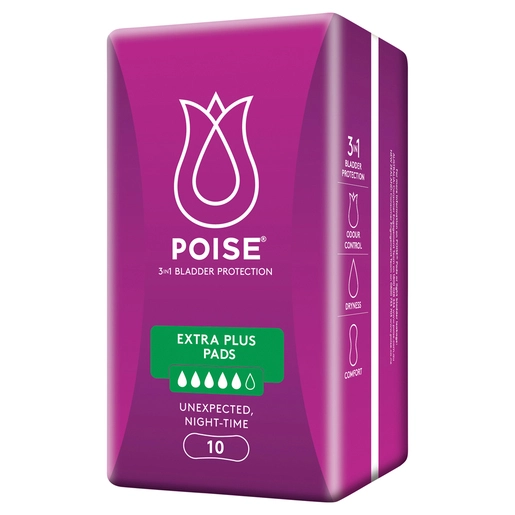 Poise Extra Plus Pads 10 Pack