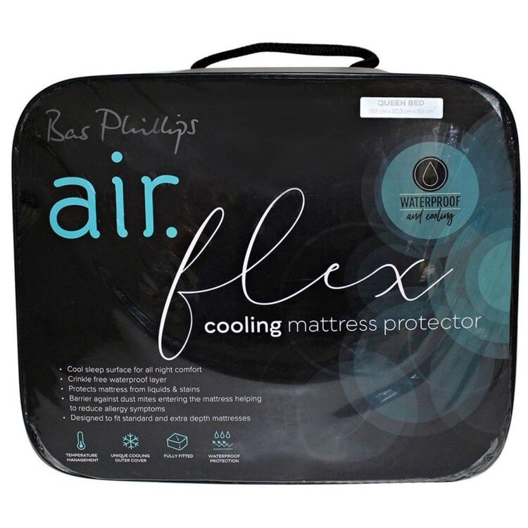 Bas Phillips Airflex Cooling Fitted Mattress Protector White Queen