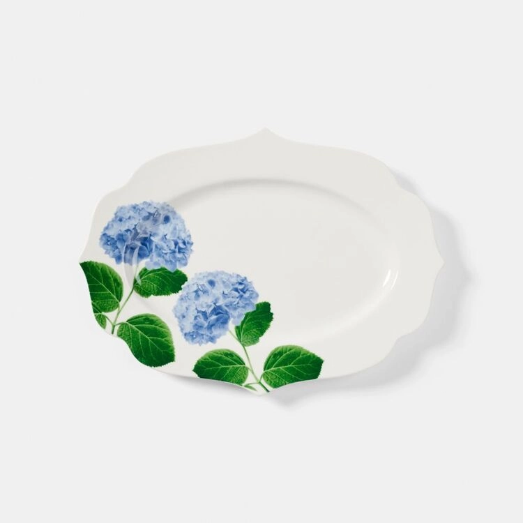 Chyka Home 34 x 24.5 cm Hydrangea Oval Platter Printed