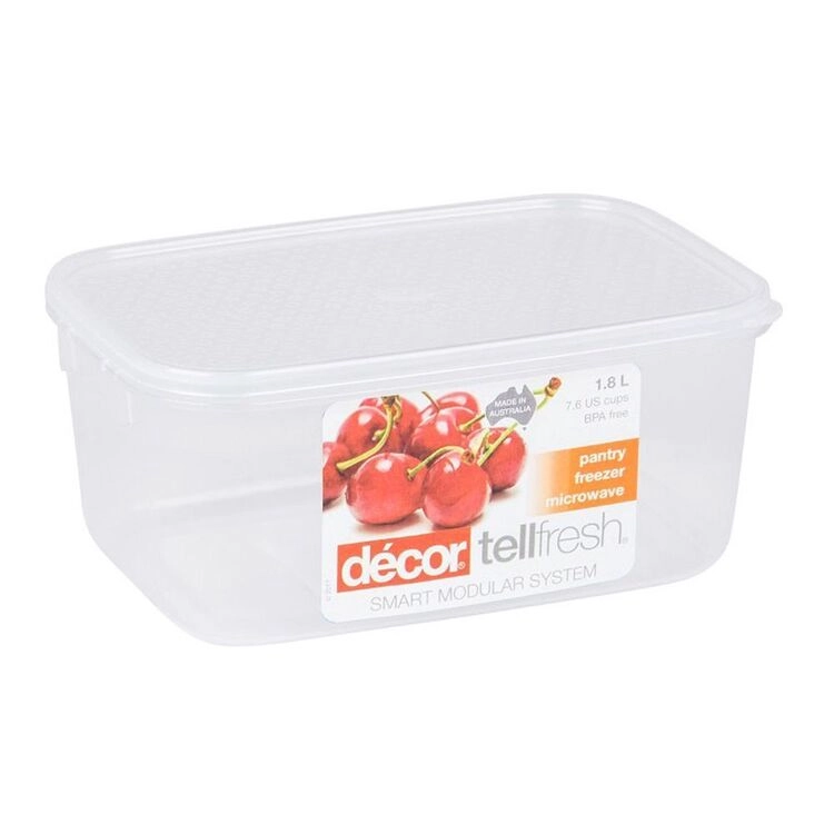 Decor Tellfresh 1.8L Plastic Oblong Food Storage Container