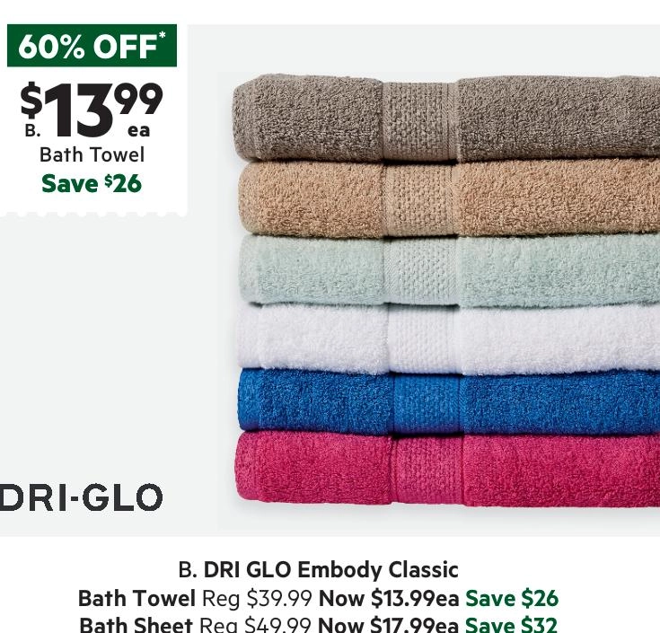 Dri Glo Embody Classic Towel Collection Cypress