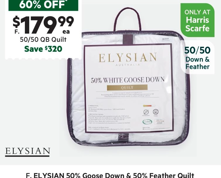 Elysian 50/50 Goose Down & Feather Quilt Queen