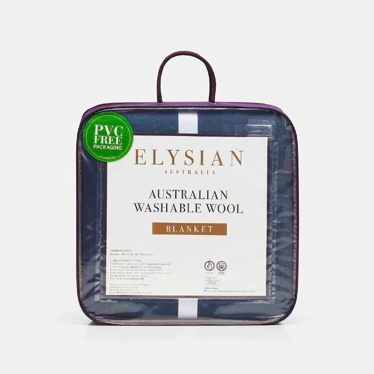 Elysian Australian Wool Blanket Queen Bed Blue 220 x 240 cm