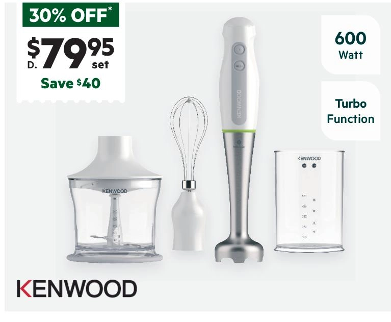 Kenwood Triblade Hand Blender + Chopper HDP109WG