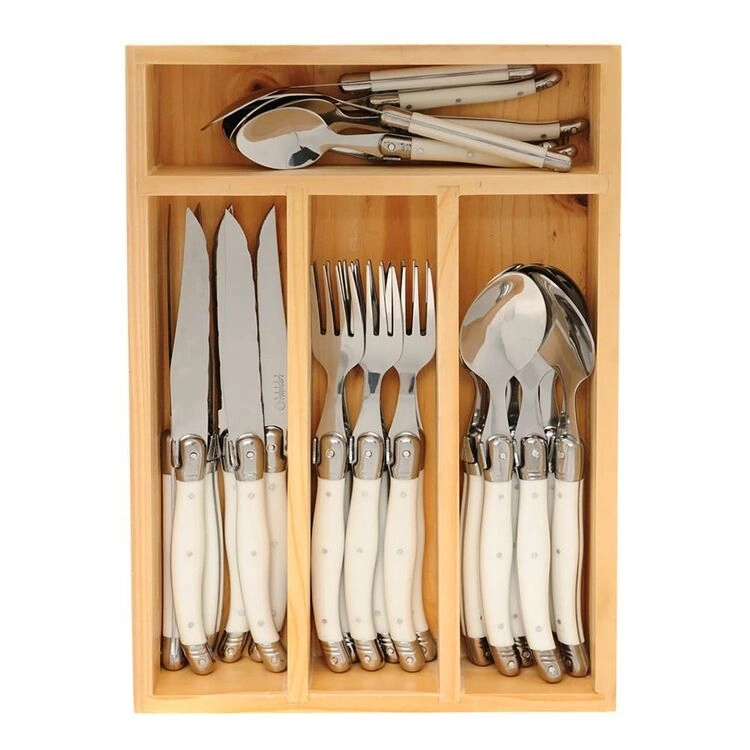 Laguiole Elite 24-Piece Cutlery Set Pearl White/Ivory