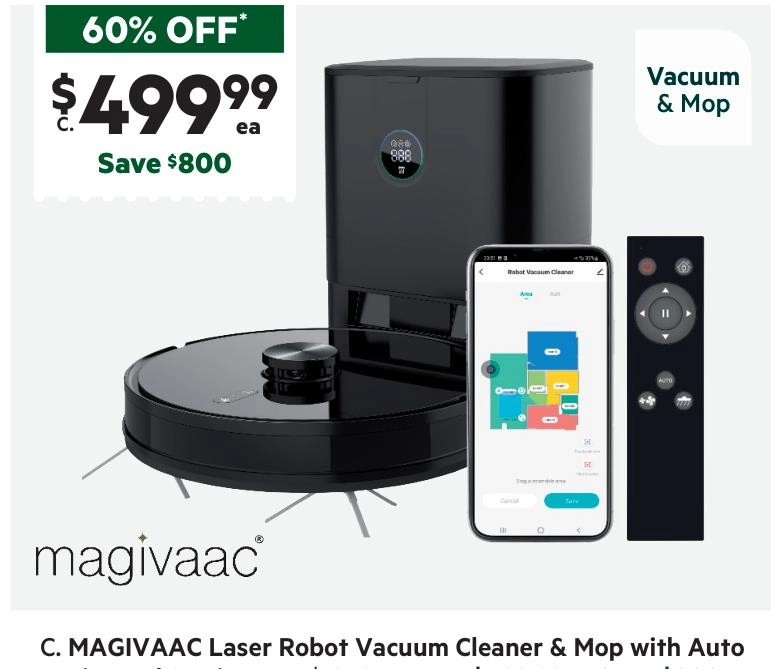 Magivaac Laser Robot Vacuum and Mop With Auto Disposable Station RV4500