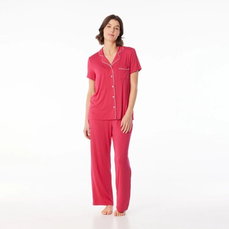 Sash & Rose Women's Bamboo Long PJ Set Navy