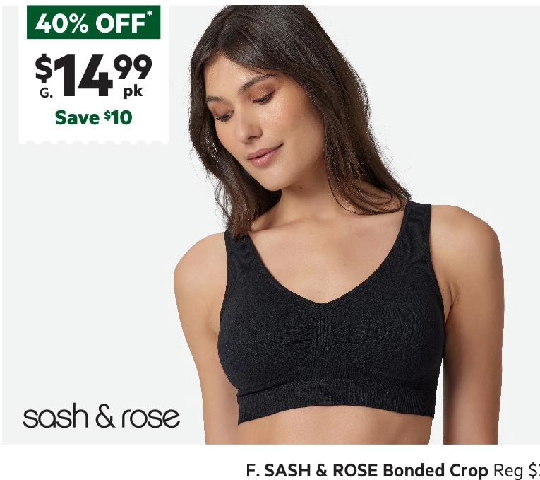 Sash & Rose Women's Soft Seamfree Bra 2 Pack Black & Beige