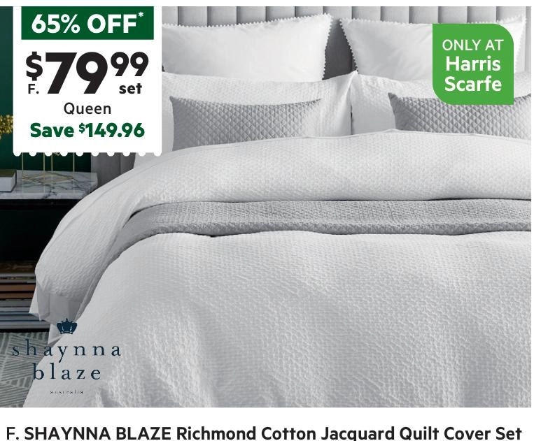 Shaynna Blaze Richmond Cotton Jacquard Quilt Cover Set