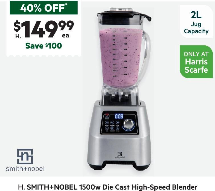 Smith + Nobel 1500w Die Cast High-Speed Blender IA5238A