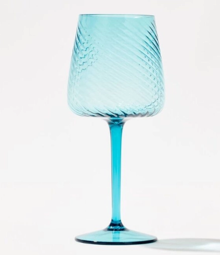 Smith + Nobel Terrazzo Optic Swrl Acrylic Wine Glass Teal