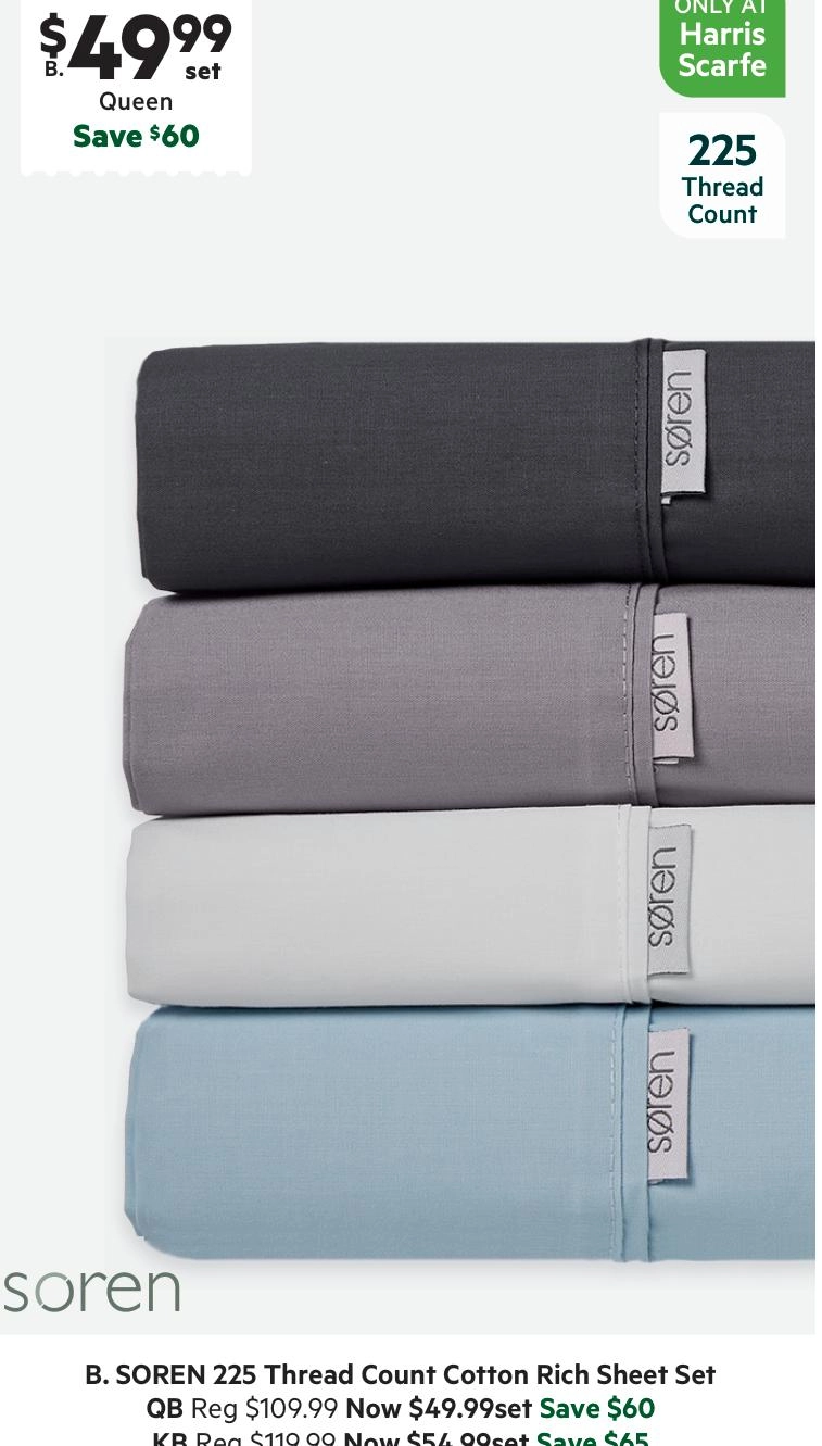 Soren 225 Thread Count Cotton Rich Sheet Set Silver