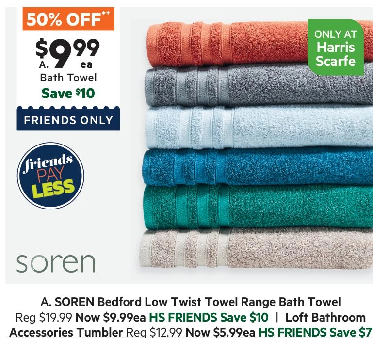 Soren Bedford Low Twist Towel Collection Charcoal