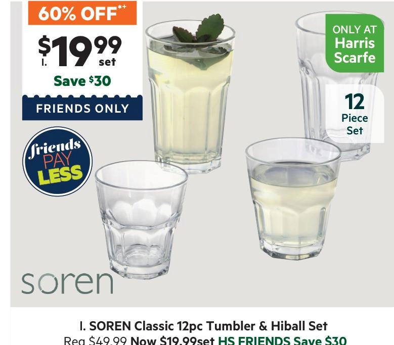 Soren Classic 12-Piece Tumbler & Hiball Set