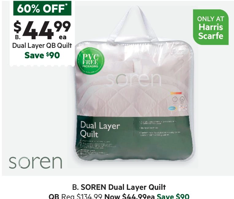 Soren Dual Layer Quilt White Queen