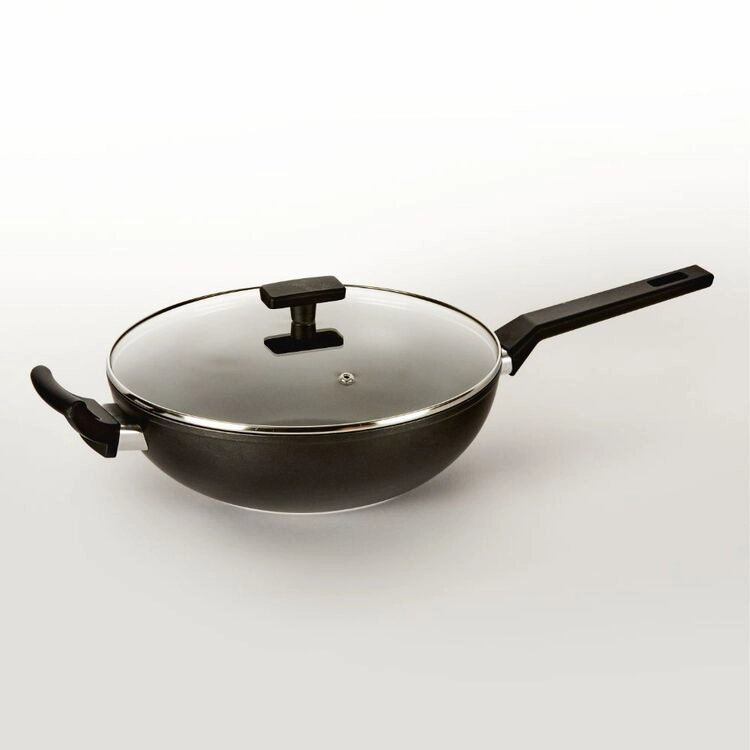 Swiss Diamond Deluxe Premium 30cm Forged Induction Wok with Glass Lid