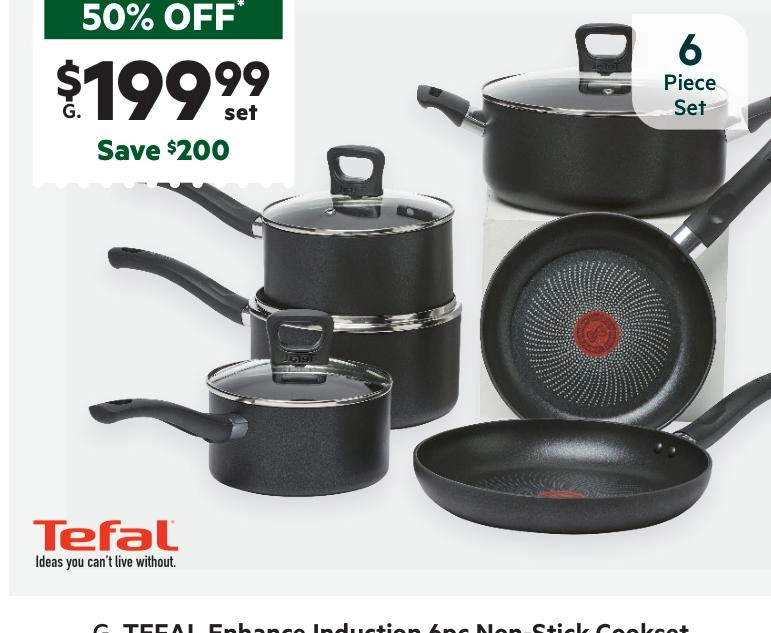 Tefal Enhance 6-Piece Induction Non-Stick Cook Set