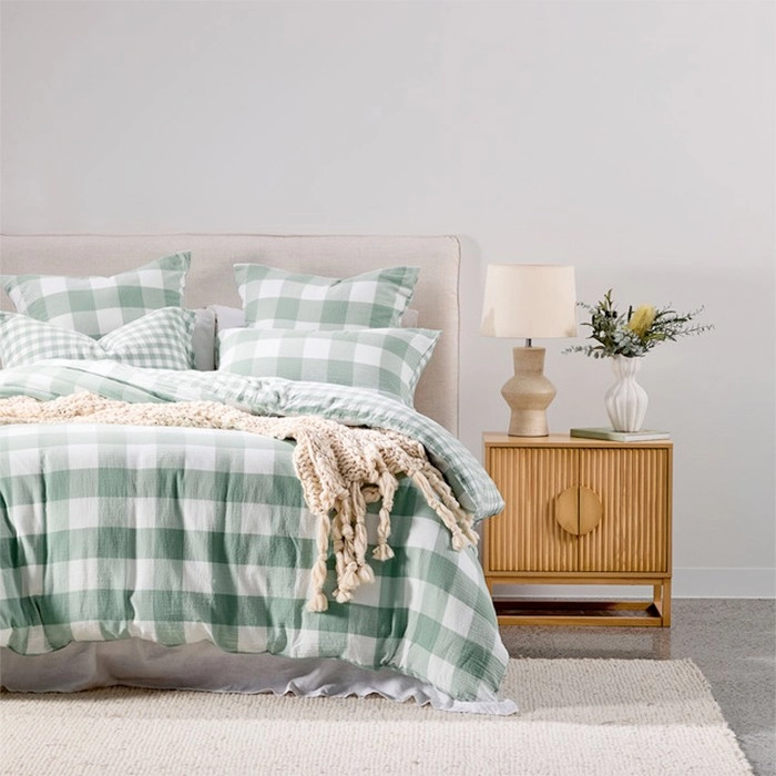 Della Green Check Quilt Cover Set by Habitat