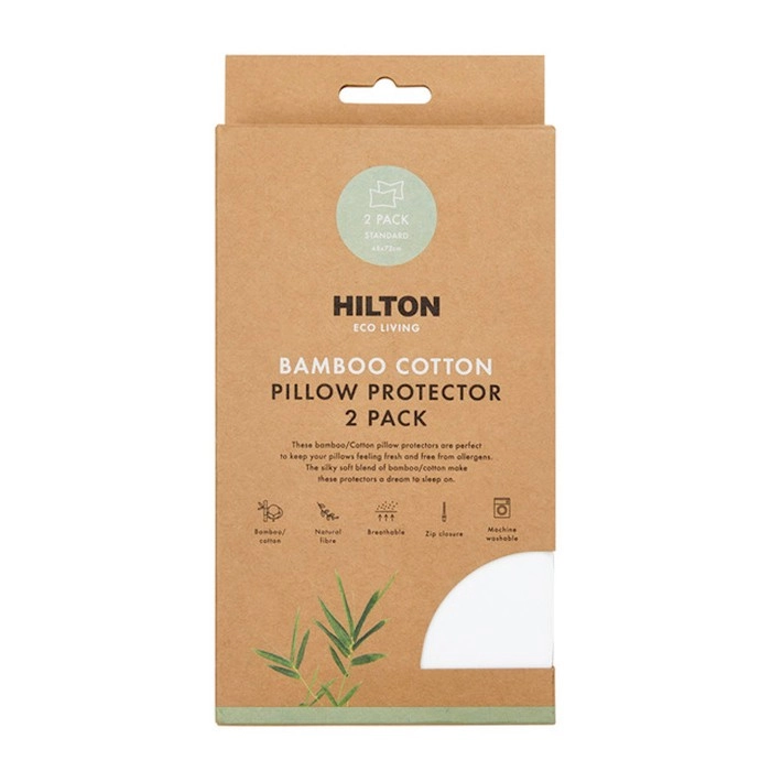 Eco Living Bamboo Cotton 2pk Pillow Protector Pair by Hilton