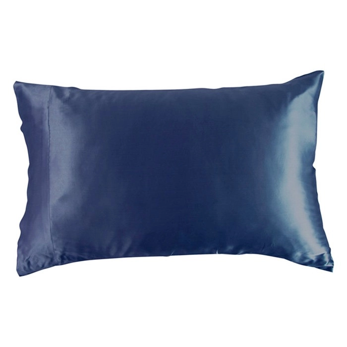 Mulberry Navy Silk Pillowcase by M.U.S.E.