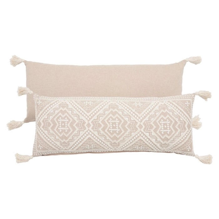 Sienna Embroidered Large Oblong Cushion by M.U.S.E.