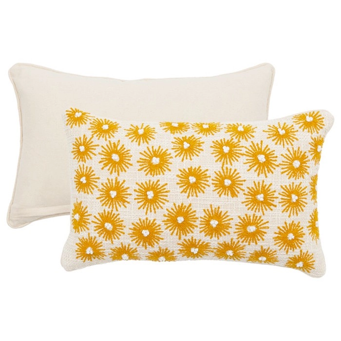 Solana Embroidered Oblong Cushion by M.U.S.E.