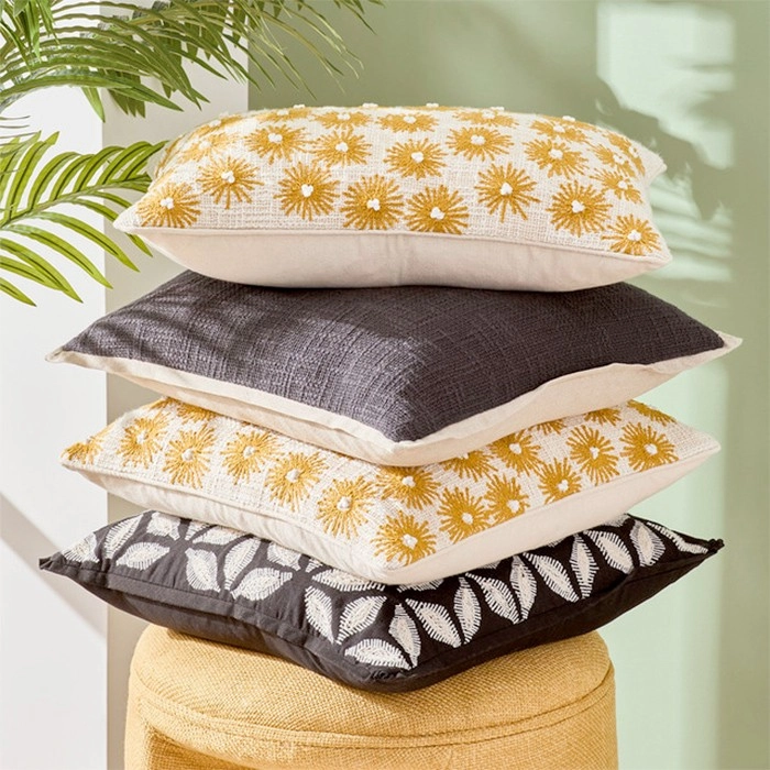 Solana Embroidered Square Cushion by M.U.S.E.