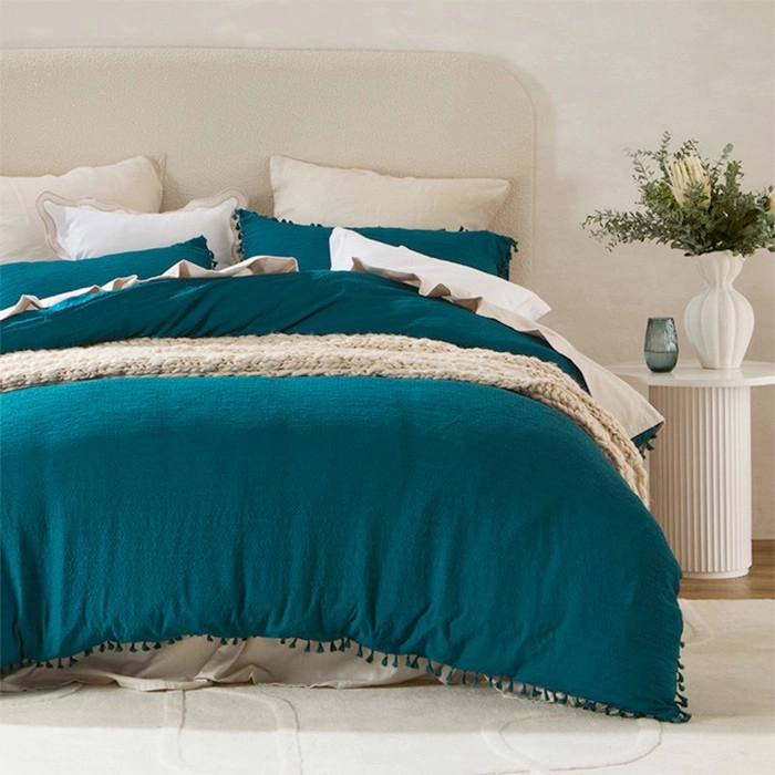 Talia Dark Teal Quilt Cover Set by Essentials