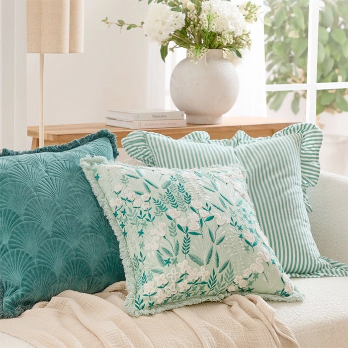 Tulip Fields Square Cushion by M.U.S.E.