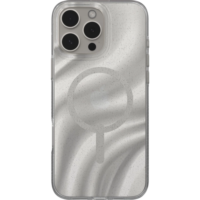 ZAGG Milan Snap Case for iPhone 16 Pro (White Swirl Glitter)